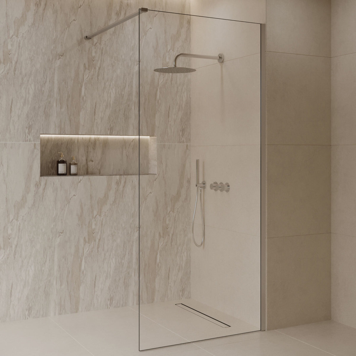 Sanitado Dalis Inloopdouche Helder Glas RVS Profielen 80x200 cm