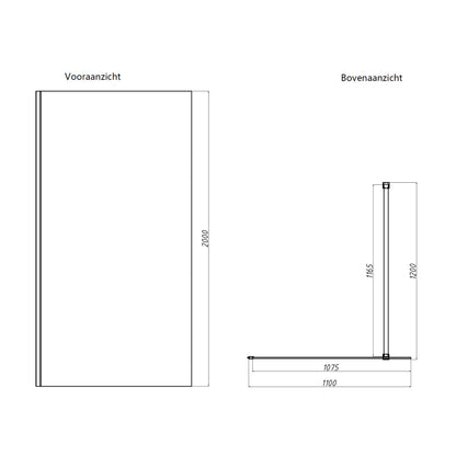 Sanitado Dalis Inloopdouche Helder Glas RVS Profielen 110x200 cm