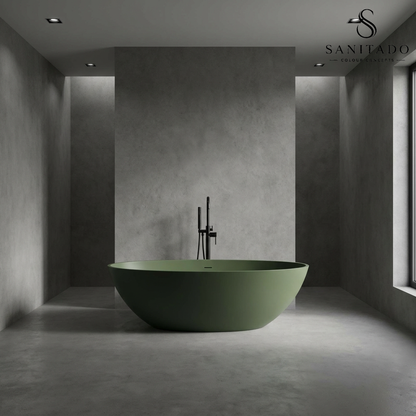 Vrijstaand ligbad Sanitado Elements Just New solid surface 180x85cm mat groen