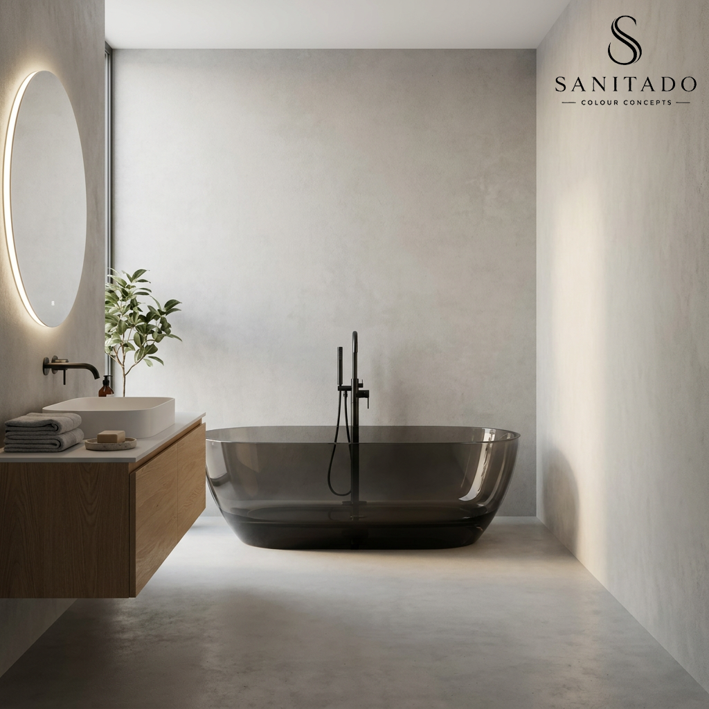 Vrijstaand ligbad Sanitado Rainbow Transparant 170x78cm zwart