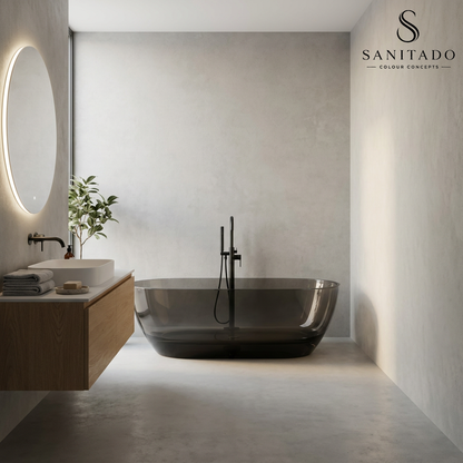 Vrijstaand ligbad Sanitado Rainbow Transparant 170x78cm zwart
