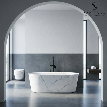 Vrijstaand ligbad Sanitado Elements Bianco-Marble 180x85cm marmer wit