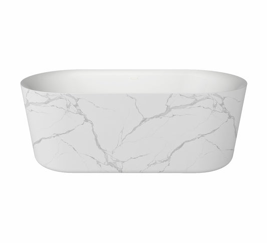 Vrijstaand ligbad Sanitado Elements Bianco-Marble 180x85cm marmer wit