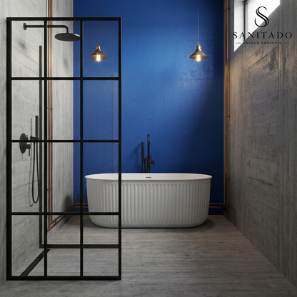 Vrijstaand ligbad Sanitado Industry Ribbel 170x78cm mat wit
