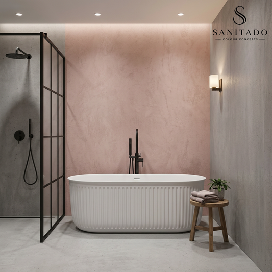 Vrijstaand ligbad Sanitado Industry Ribbel 170x78cm mat wit
