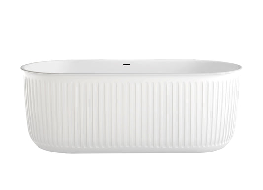 Vrijstaand ligbad Sanitado Industry Ribbel 170x78cm mat wit