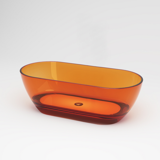 Vrijstaand ligbad Sanitado Rainbow Transparant 170x78cm oranje