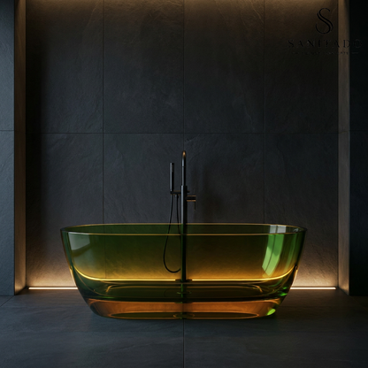 Vrijstaand ligbad Sanitado Rainbow Transparant 170x78cm groen