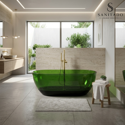 Vrijstaand ligbad Sanitado Rainbow Transparant 170x78cm groen