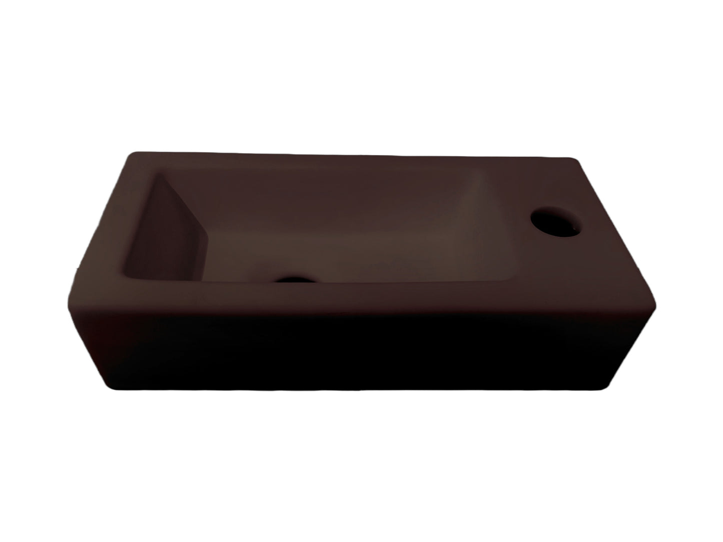 Toilet fonteinbakje Sanitado rainbow rechts 37 x 18 x 9 cm mat donkerbruin