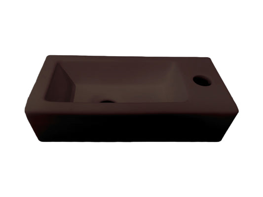 Toilet fonteinbakje Sanitado rainbow rechts 37 x 18 x 9 cm mat donkerbruin