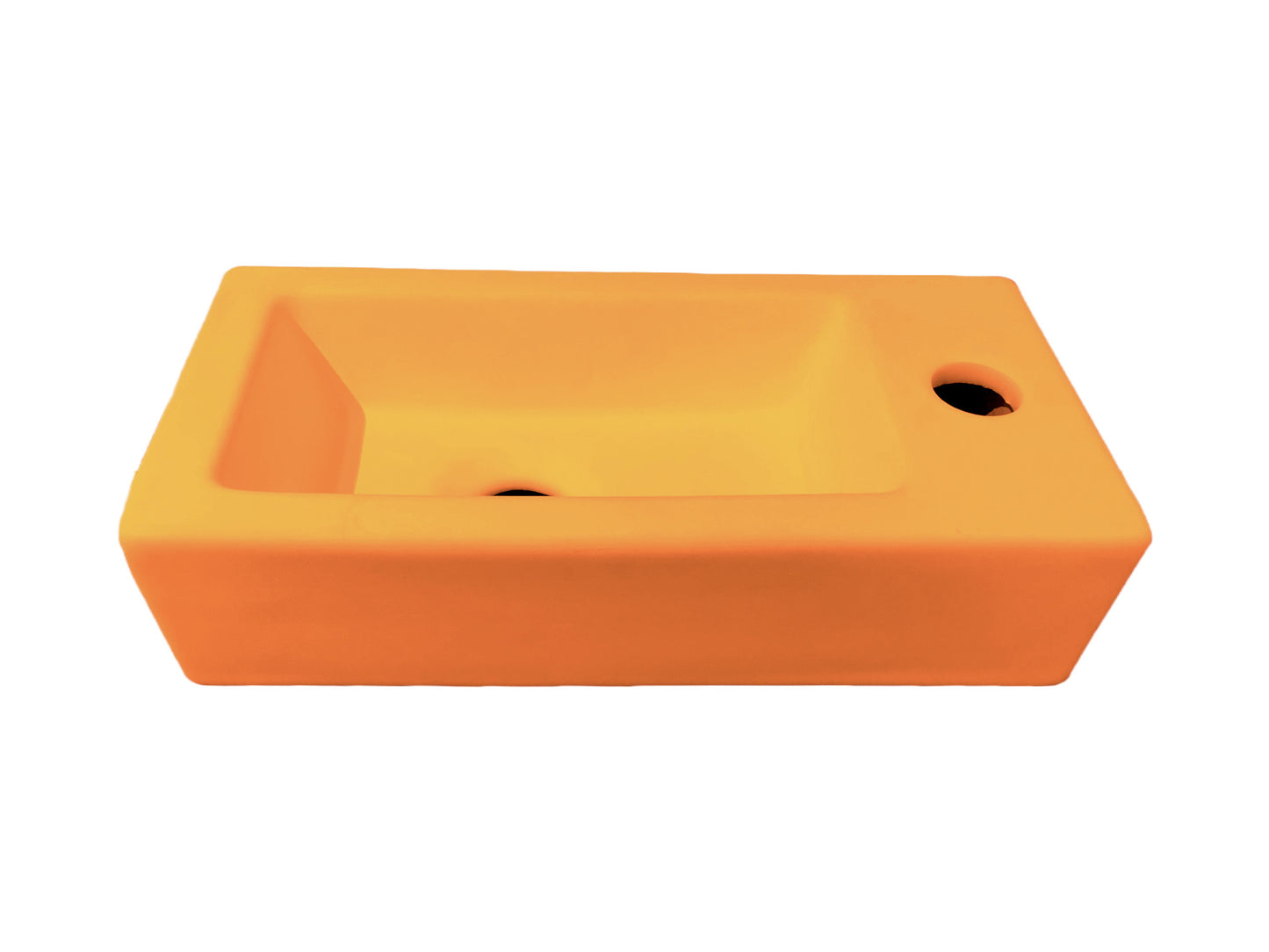 Toilet fonteinbakje Sanitado rainbow rechts 37 x 18 x 9 cm mat oranje