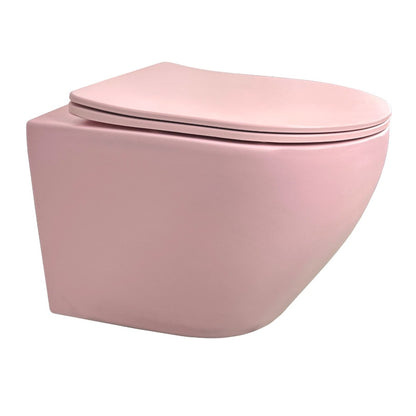 Wandcloset Sanitado rainbow randloos met softclose toiletzitting in mat roze