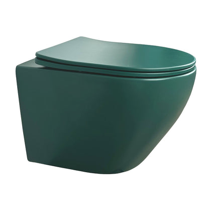 Wandcloset Sanitado rainbow randloos met softclose toiletzitting in mat donkergroen