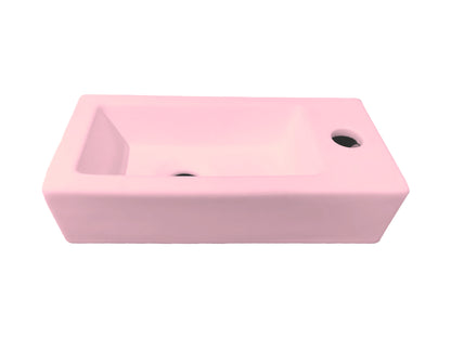 Toilet fonteinbakje Sanitado rainbow rechts 37 x 18 x 9 cm mat lichtroze