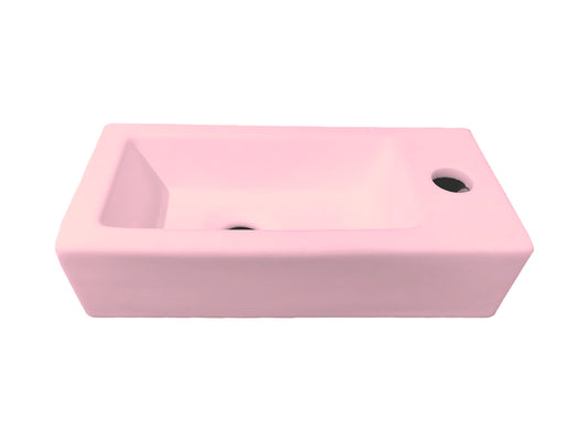 Toilet fonteinbakje Sanitado rainbow rechts 37 x 18 x 9 cm mat lichtroze