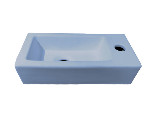 Toilet fonteinbakje Sanitado rainbow rechts 37 x 18 x 9 cm mat lichtblauw