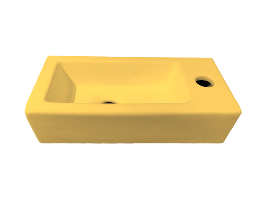 Toilet fonteinbakje Sanitado rainbow rechts 37 x 18 x 9 cm mat geel