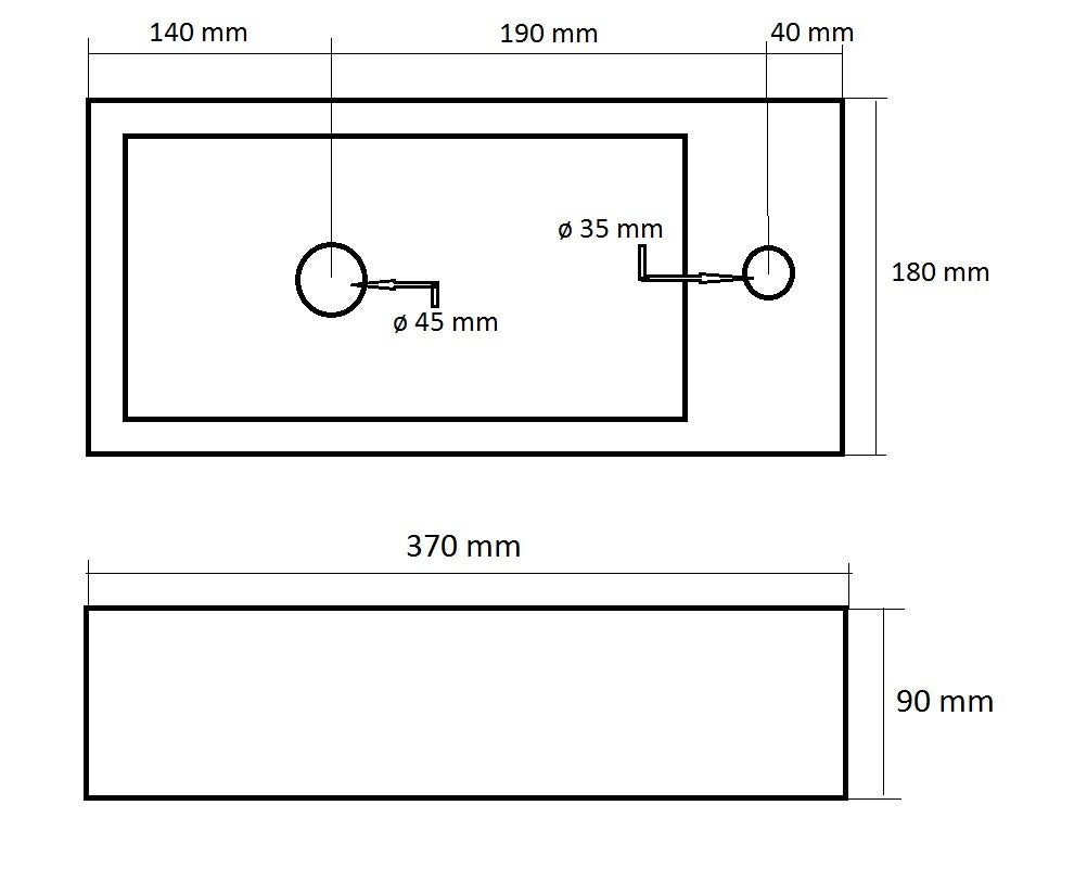 Toilet fonteinbakje Sanitado rainbow rechts 37 x 18 x 9 cm mat donkergroen