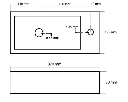 Toilet fonteinbakje Sanitado rainbow rechts 37 x 18 x 9 cm mat donkergroen