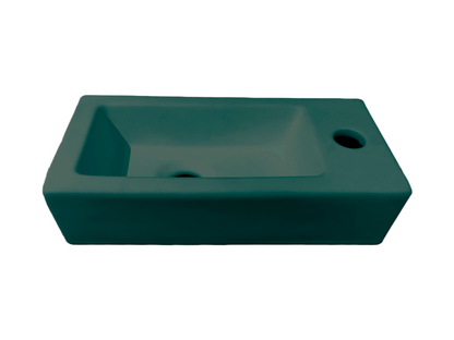 Toilet fonteinbakje Sanitado rainbow rechts 37 x 18 x 9 cm mat donkergroen