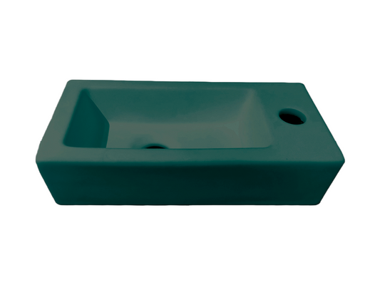 Toilet fonteinbakje Sanitado rainbow rechts 37 x 18 x 9 cm mat donkergroen