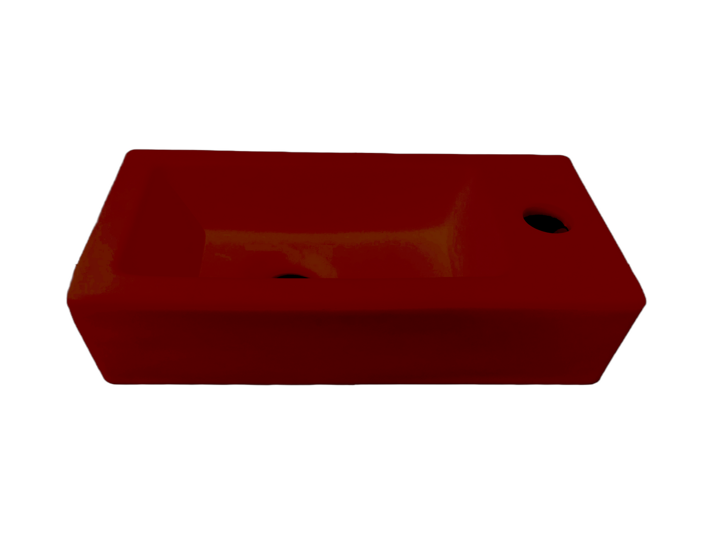 Toilet fonteinbakje Sanitado rainbow rechts 37 x 18 x 9 cm mat donkerrood