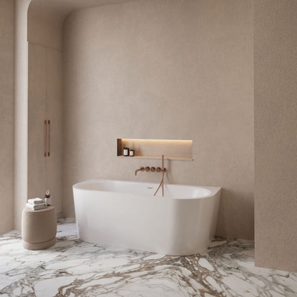 Half vrijstaand ligbad Sanitado Elements Bareiss 180x80cm glanzend wit