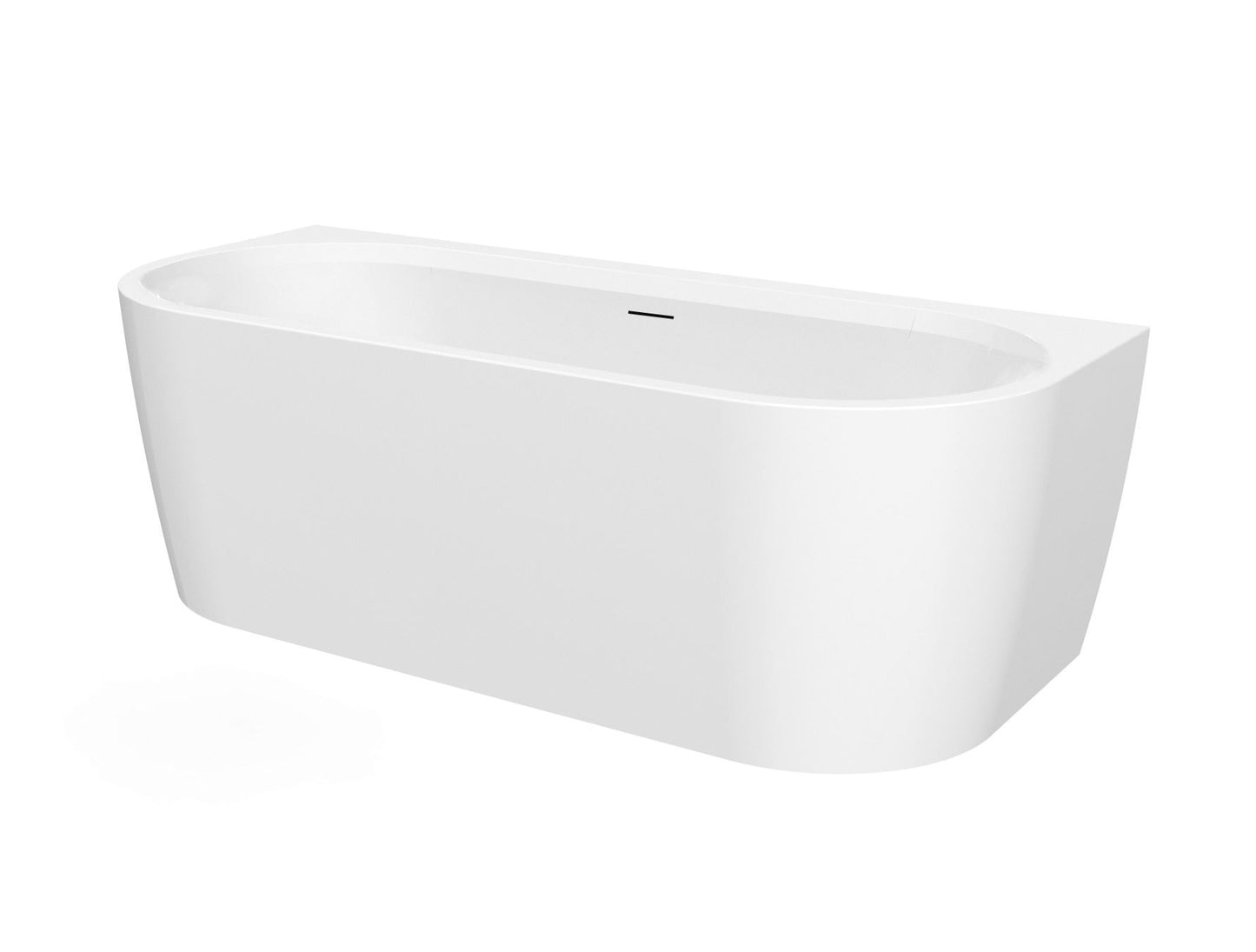 Half vrijstaand ligbad Sanitado Elements Bareiss 180x80cm mat wit