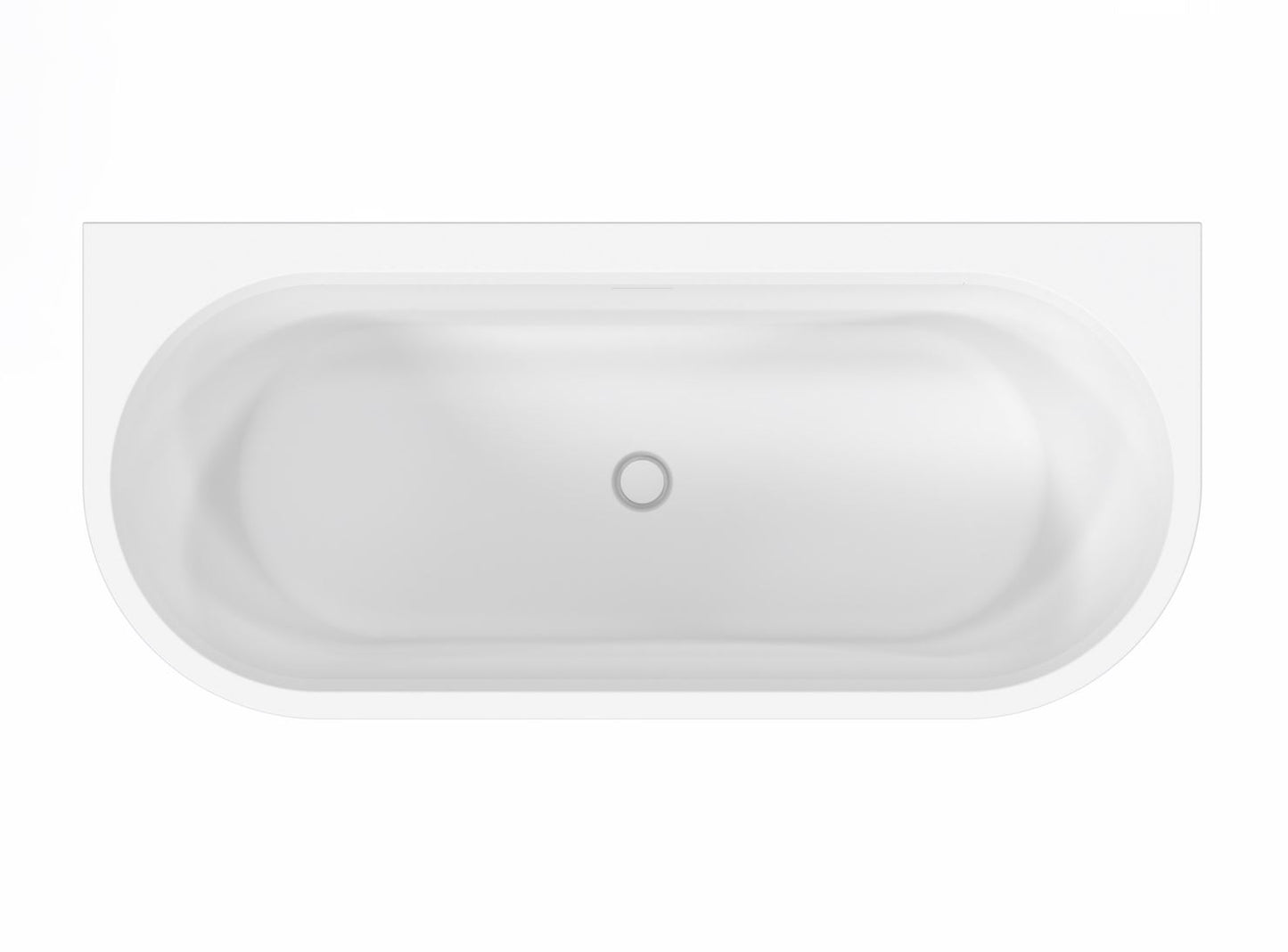 Half vrijstaand ligbad Sanitado Elements Bareiss 180x80cm mat wit
