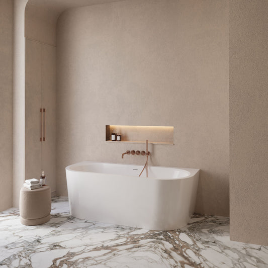 Half vrijstaand ligbad Sanitado Elements Bareiss 180x80cm mat wit