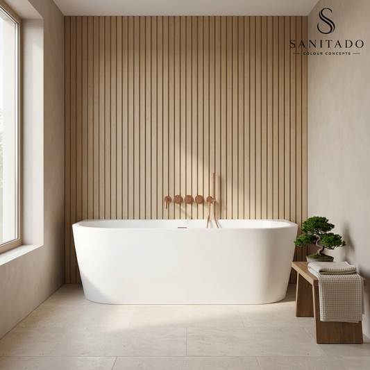 Half vrijstaand ligbad Sanitado Elements Bareiss 180x80cm mat wit