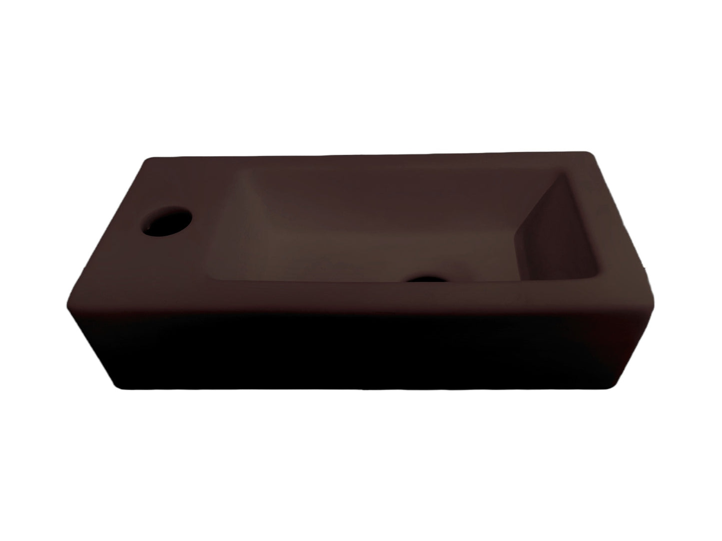 Toilet fonteinbakje Sanitado rainbow links 37 x 18 x 9 cm mat donkerbruin