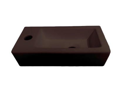 Toilet fonteinbakje Sanitado rainbow links 37 x 18 x 9 cm mat donkerbruin