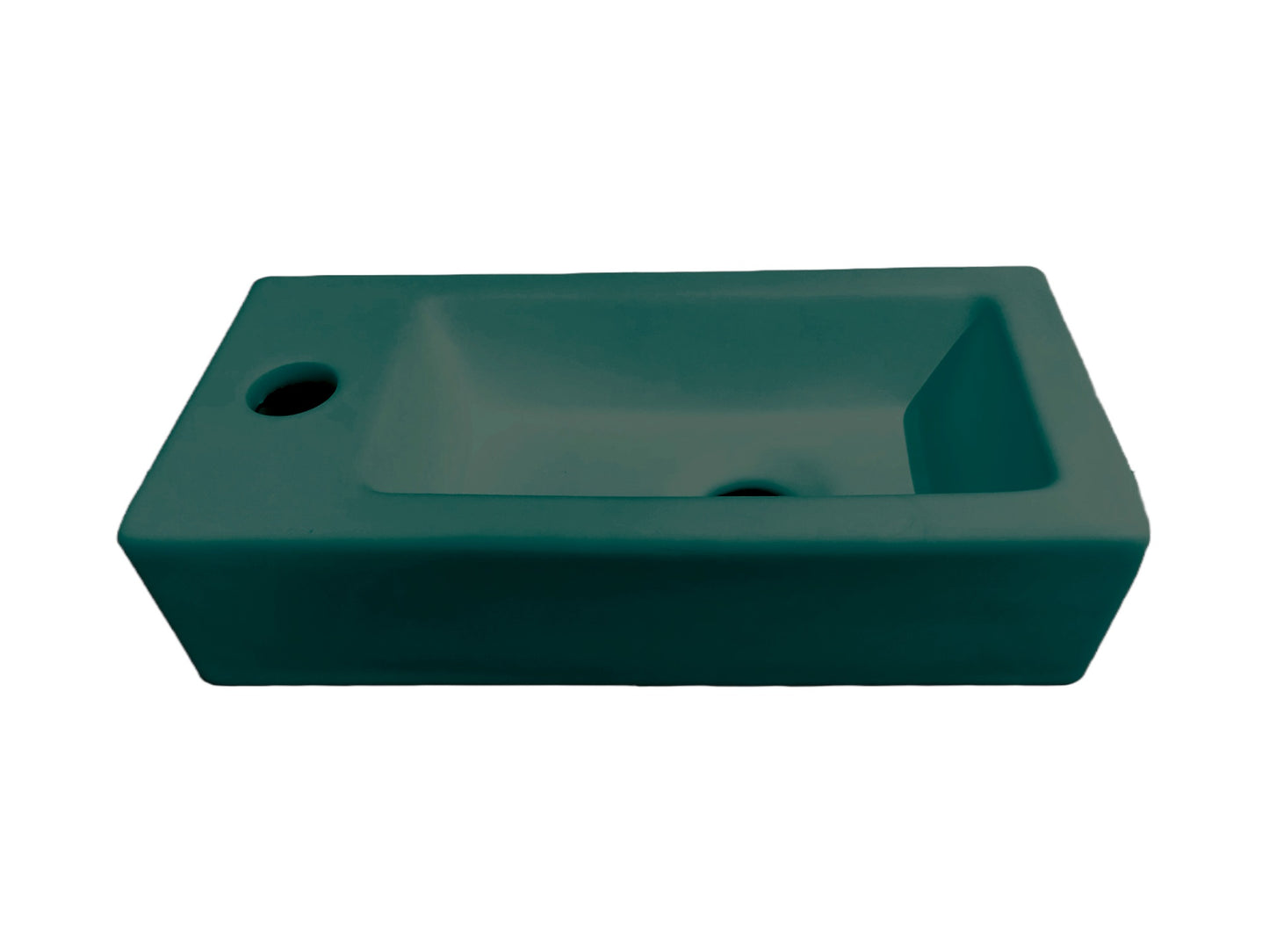 Toilet fonteinbakje Sanitado rainbow links 37 x 18 x 9 cm mat donkergroen