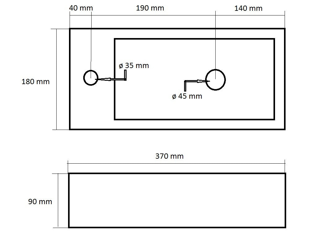 Toilet fonteinbakje Sanitado rainbow links 37 x 18 x 9 cm mat donkerrood