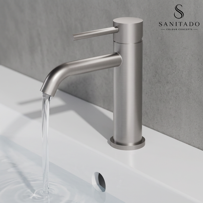 Sanitado Industry Ribbel Luxe Wastafelmengkraan Gebogen Uitloop RVS