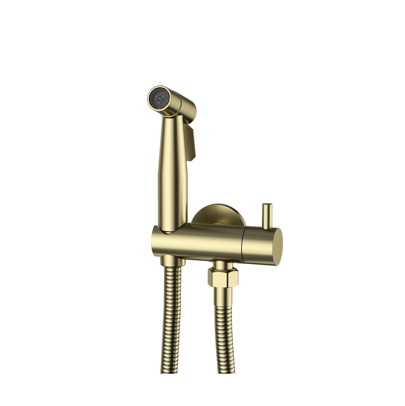 Bidetdouche set met wandhouder Sanitado Industry in mat goud