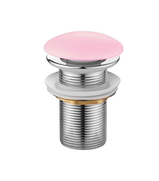 Klik-afvoerplug Sanitado rainbow met keramische bovenkant in mat roze