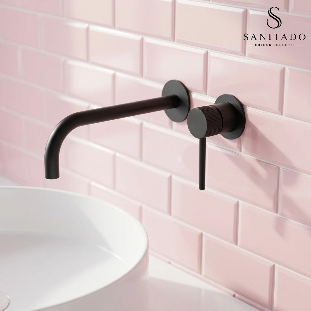 Sanitado Industry Luxe RVS Wandinbouw Mengkraan Mat Zwart