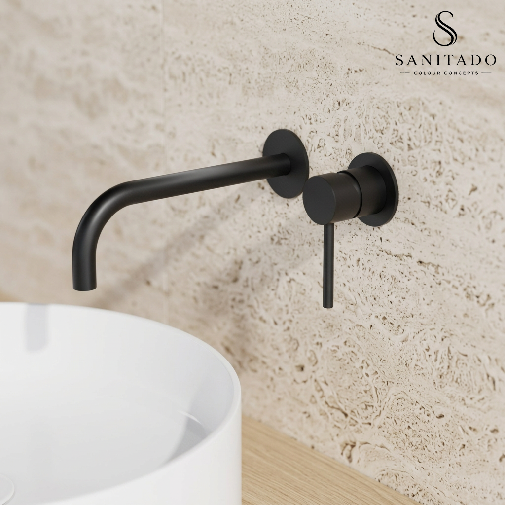 Sanitado Industry Luxe RVS Wandinbouw Mengkraan Mat Zwart