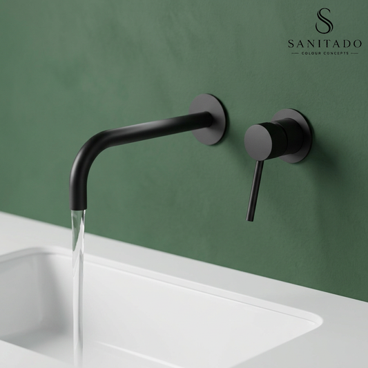 Sanitado Industry Luxe RVS Wandinbouw Mengkraan Mat Zwart