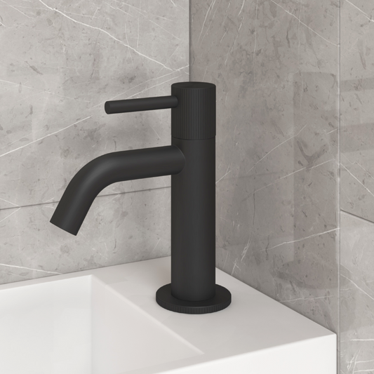Fonteinkraan gebogen Sanitado Industry High-End in mat zwart