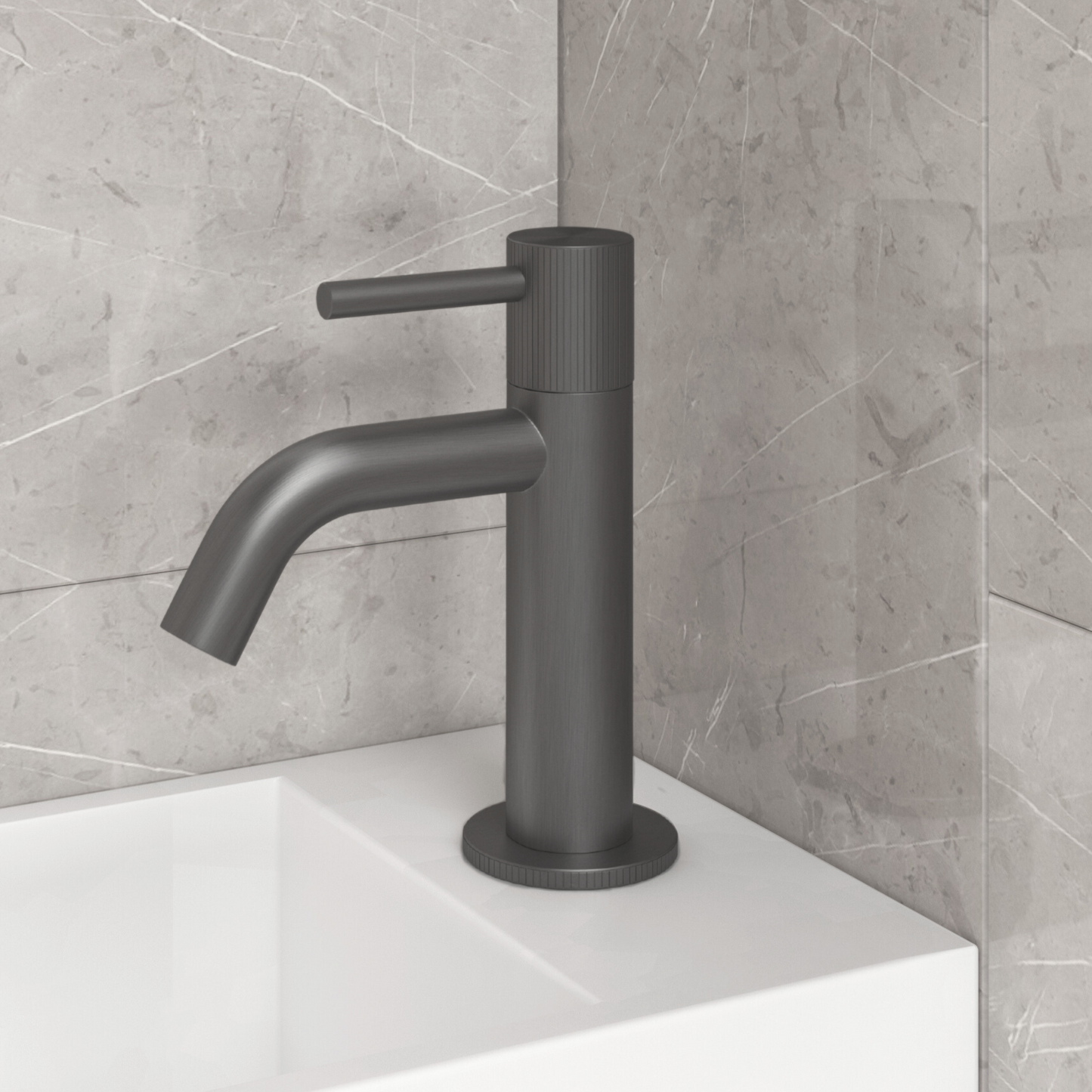 Fonteinkraan gebogen Sanitado Industry High-End in gunmetal