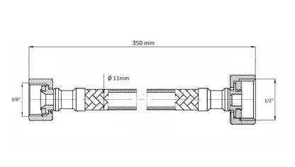 Sanitado Industry Luxe Flexibele Aansluitslang 1/2"x3/8" Gunmetal