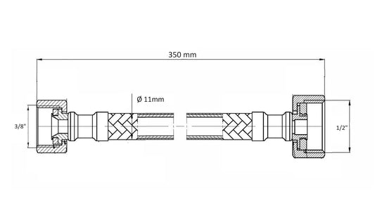 Sanitado Industry Luxe Flexibele Aansluitslang 1/2"x3/8" Gunmetal