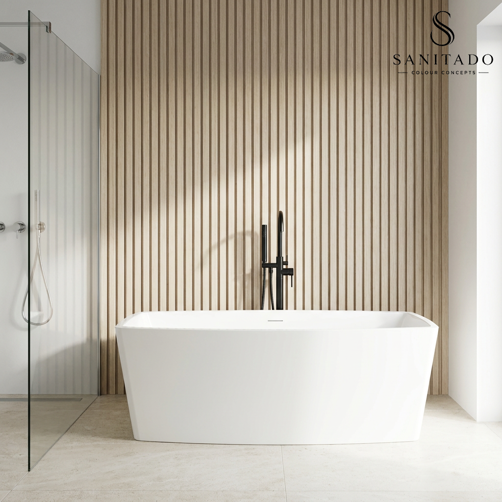 Vrijstaand ligbad Sanitado Industry Quara 180x80cm glanzend wit
