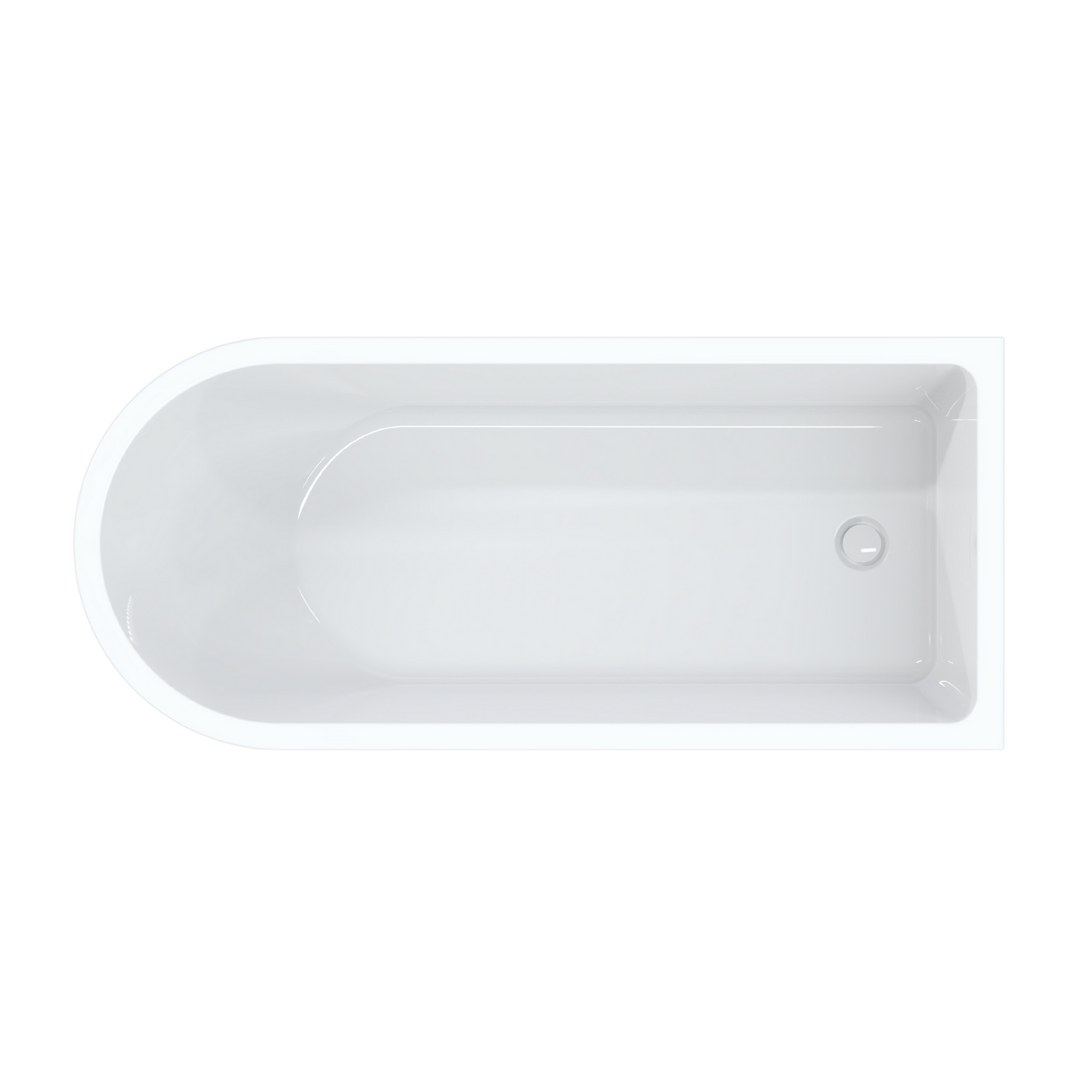 Vrijstaand half ligbad Sanitado Industry Boat 170x75cm mat wit