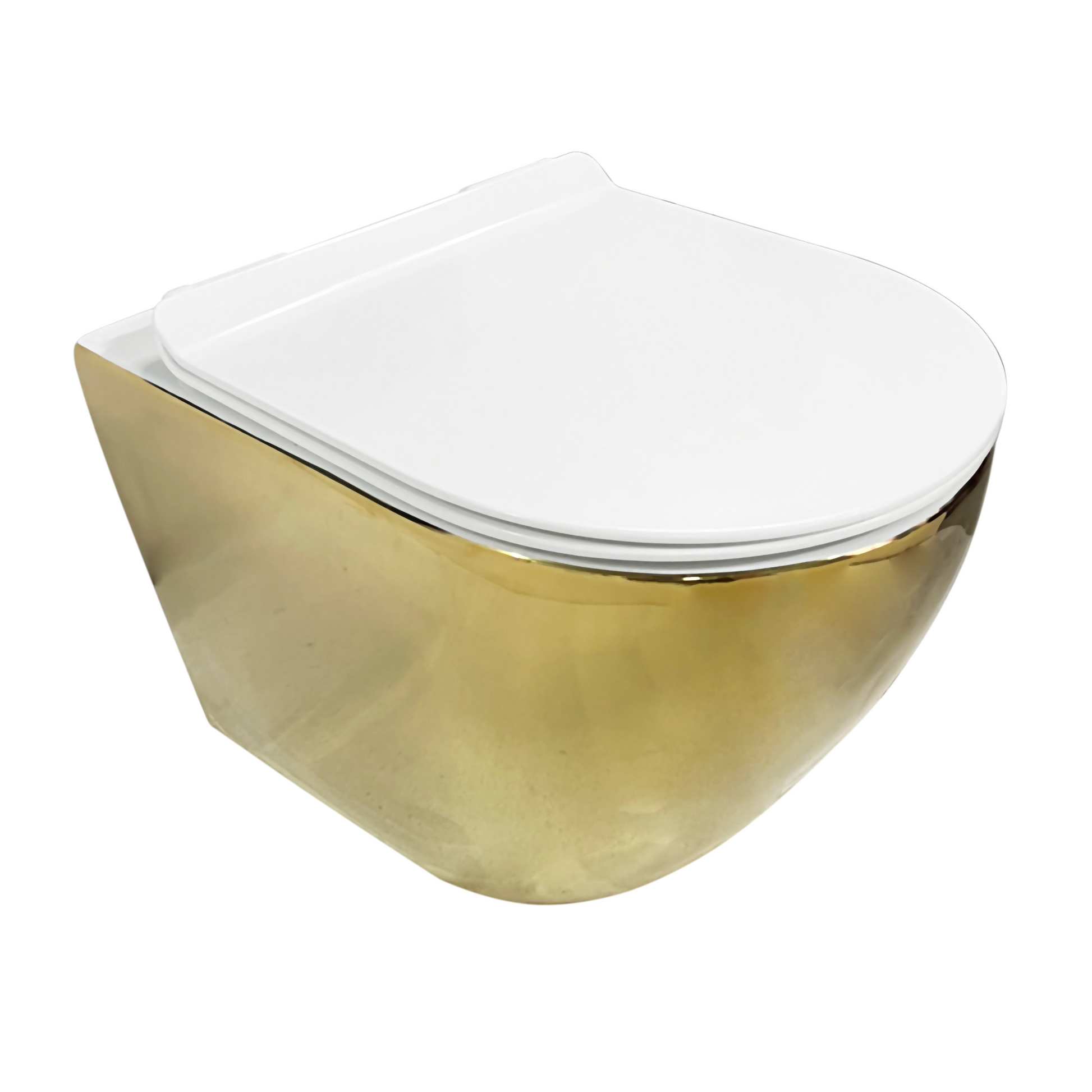 Wandcloset Sanitado Morao Blad Goud randloos met softclose toiletzitting in glanzend wit