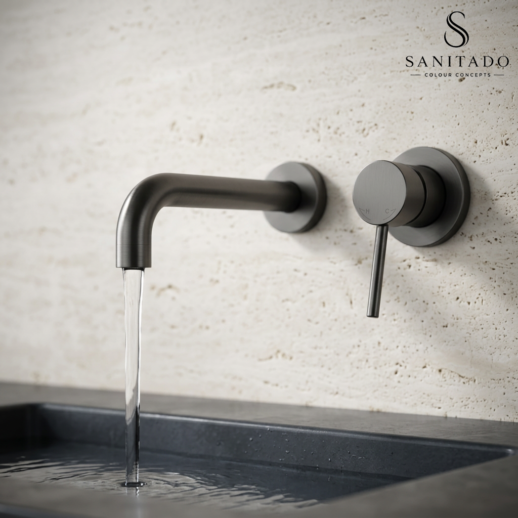Complete wandinbouw mengkraan Sanitado Industry Belize in gunmetal